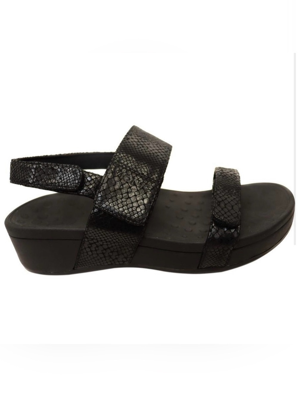 Vionic Black Textured Strap Sandals